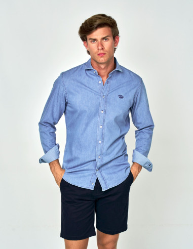 Camisa Spagnolo Cutaway Denim Hombre | Manzanos Moda
