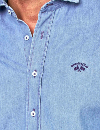 Camisa Spagnolo Cutaway Denim Hombre | Manzanos Moda