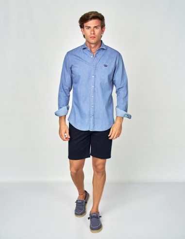 Camisa Spagnolo Cutaway Denim Hombre | Manzanos Moda