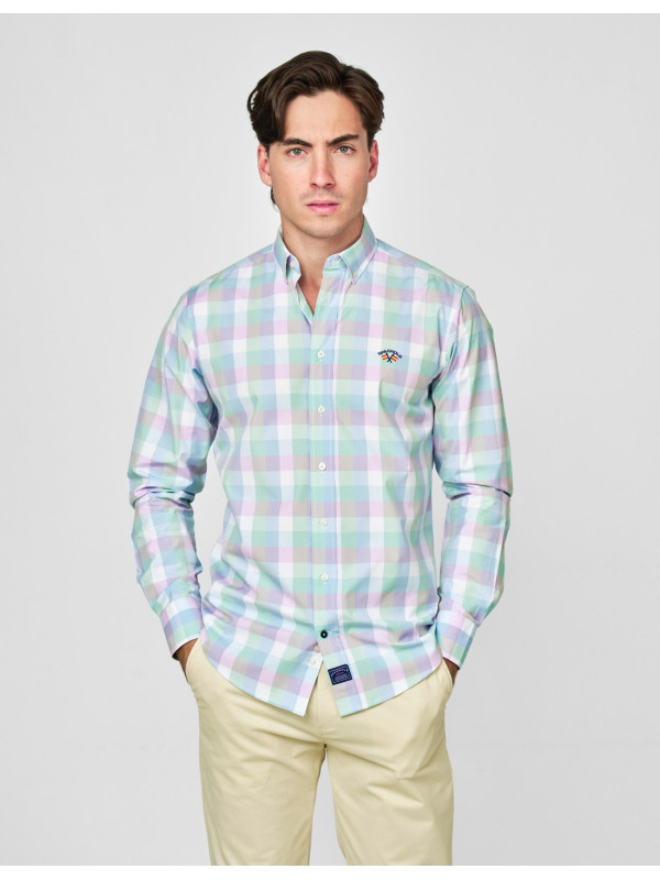 Camisa Spagnolo Popelín Cuadros Hombre | Manzanos Moda