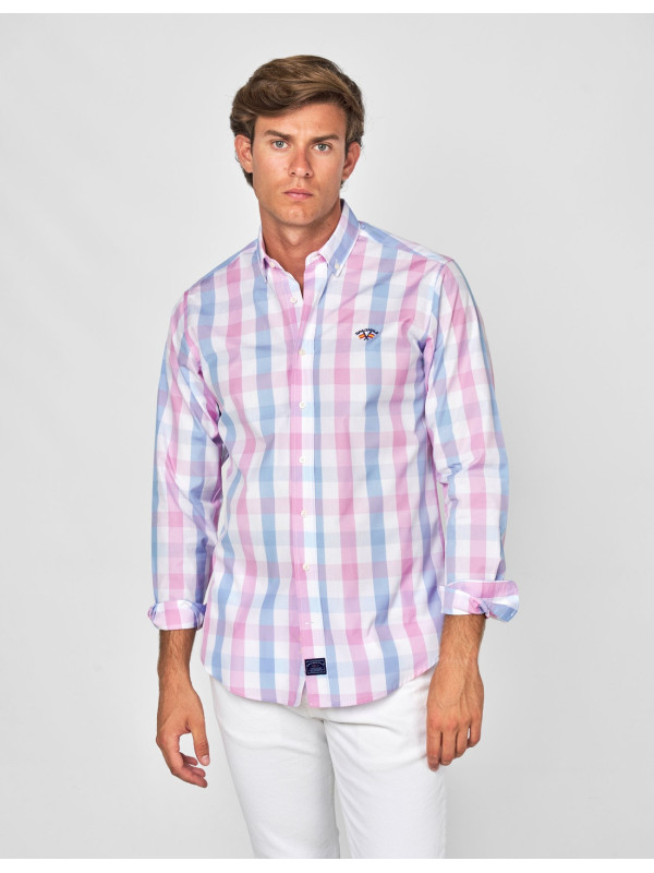 Camisa Spagnolo Popelín Cuadros Hombre | Manzanos Moda