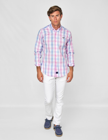 Camisa Spagnolo Popelín Cuadros Hombre | Manzanos Moda