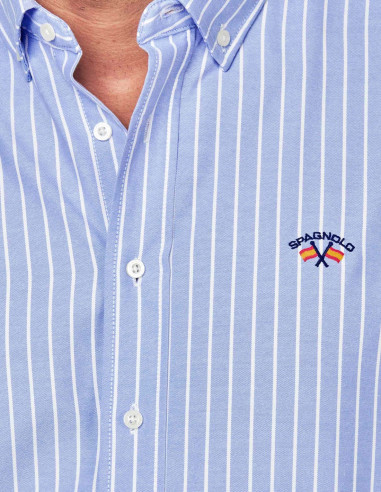 CAMISA SPAGNOLO OXFORD LISTAS CELESTE