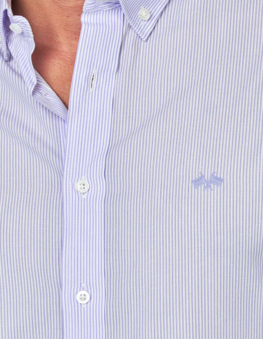 CAMISA SPAGNOLO RAYAS PLATINUM CELESTE