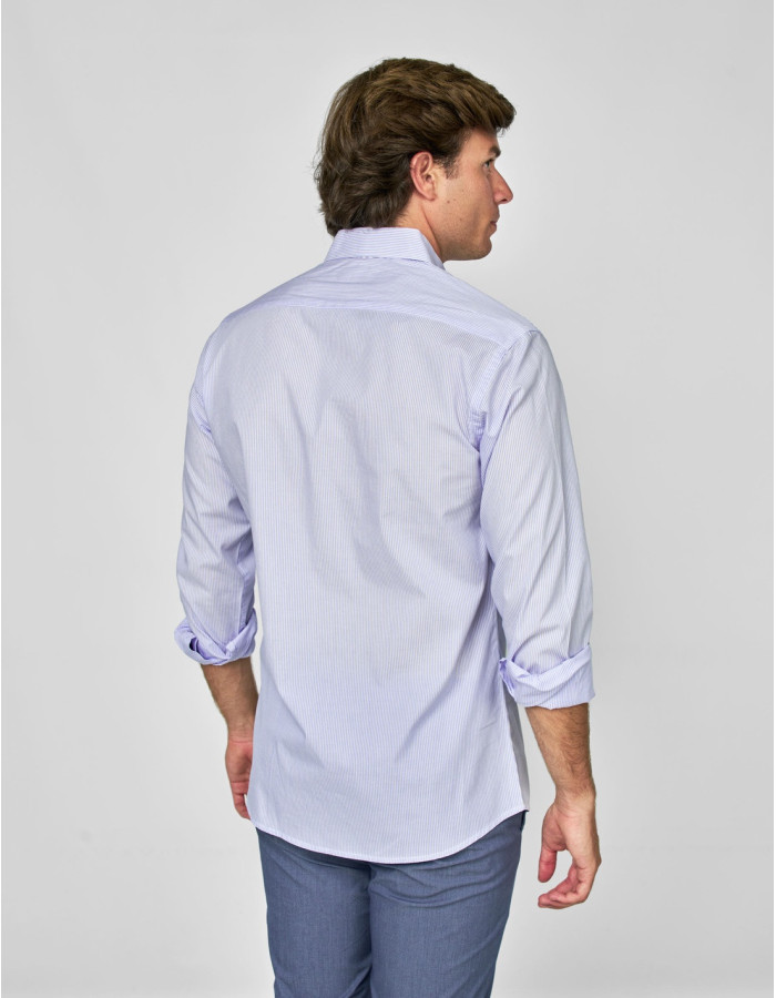 CAMISA SPAGNOLO RAYAS PLATINUM CELESTE