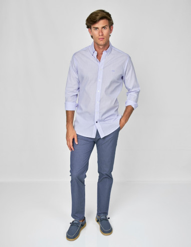 CAMISA SPAGNOLO RAYAS PLATINUM CELESTE