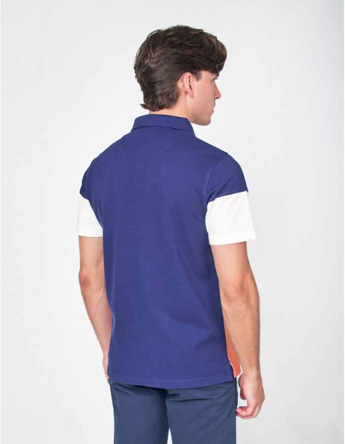 POLO SPAGNOLO BANDA PECHO AZUL MARINO