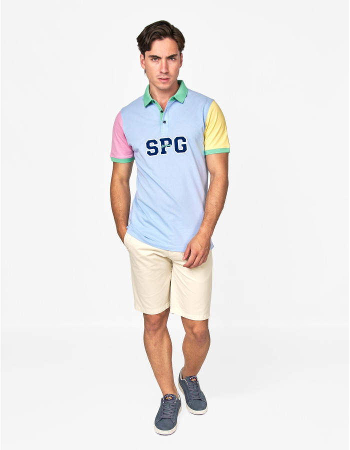 POLO SPAGNOLO SPG TRICOLOR AZUL