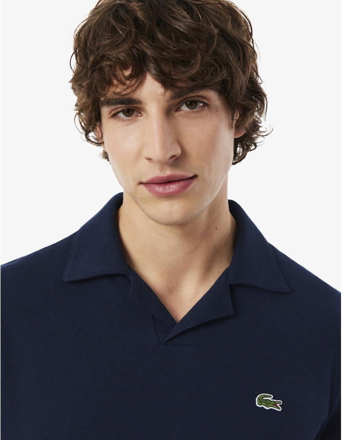 POLO LACOSTE HOMME MAILLE BLEU MARINE