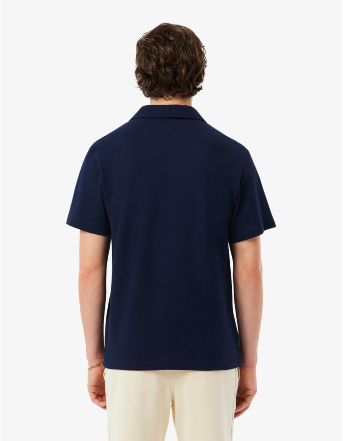 POLO LACOSTE HOMME MAILLE BLEU MARINE