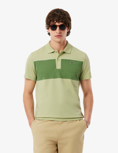 Polo Lacoste Franjas Combinado Verde Hombre | Manzanos Moda