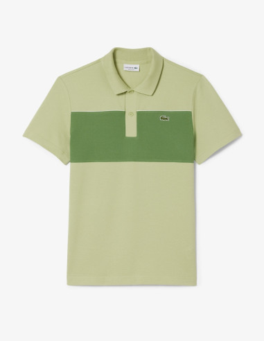 Polo Lacoste Franjas Combinado Verde Hombre | Manzanos Moda