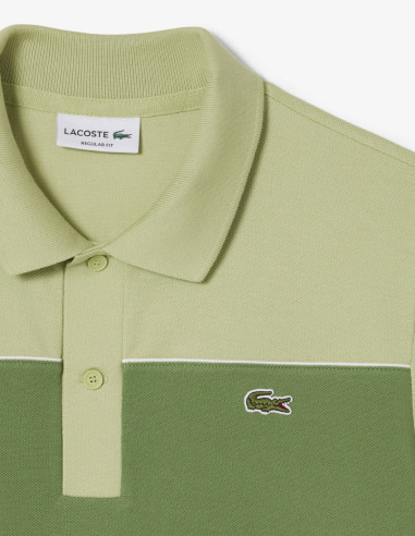Polo Lacoste Franjas Combinado Verde Hombre | Manzanos Moda