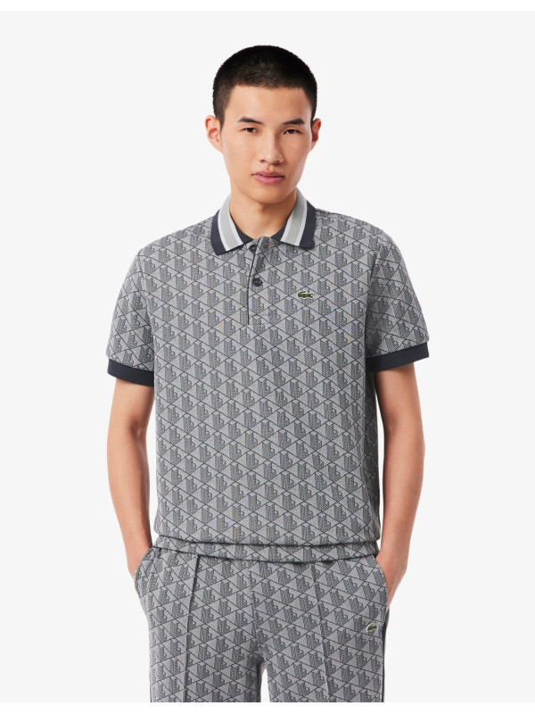 POLO LACOSTE ESTAMPADO GRIS CLARO