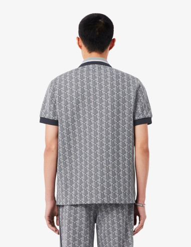 Polo Lacoste Estampado Gris Claro Hombre | Manzanos Moda