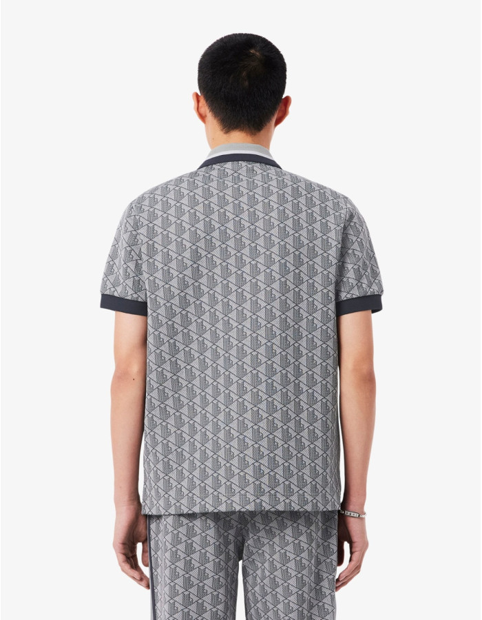 POLO LACOSTE ESTAMPADO GRIS CLARO