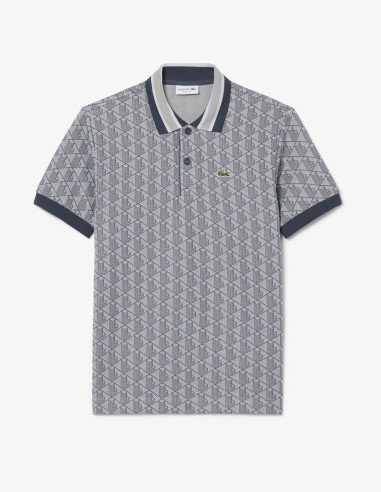 Polo Lacoste Estampado Gris Claro Hombre | Manzanos Moda