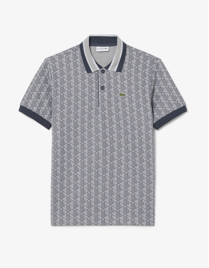 POLO LACOSTE ESTAMPADO GRIS CLARO