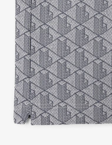 Polo Lacoste Estampado Gris Claro Hombre | Manzanos Moda