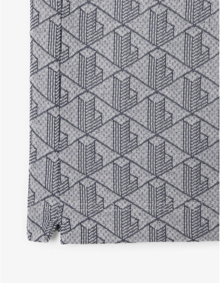 POLO LACOSTE ESTAMPADO GRIS CLARO