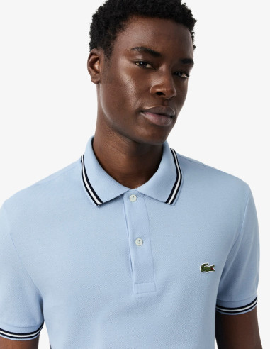 Polo Lacoste Vivo Cuello Chambray Hombre | Manzanos Moda