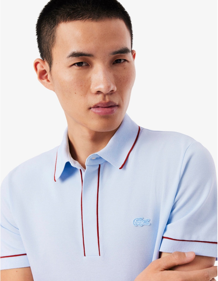 POLO LACOSTE CINTA AZUL CLARO