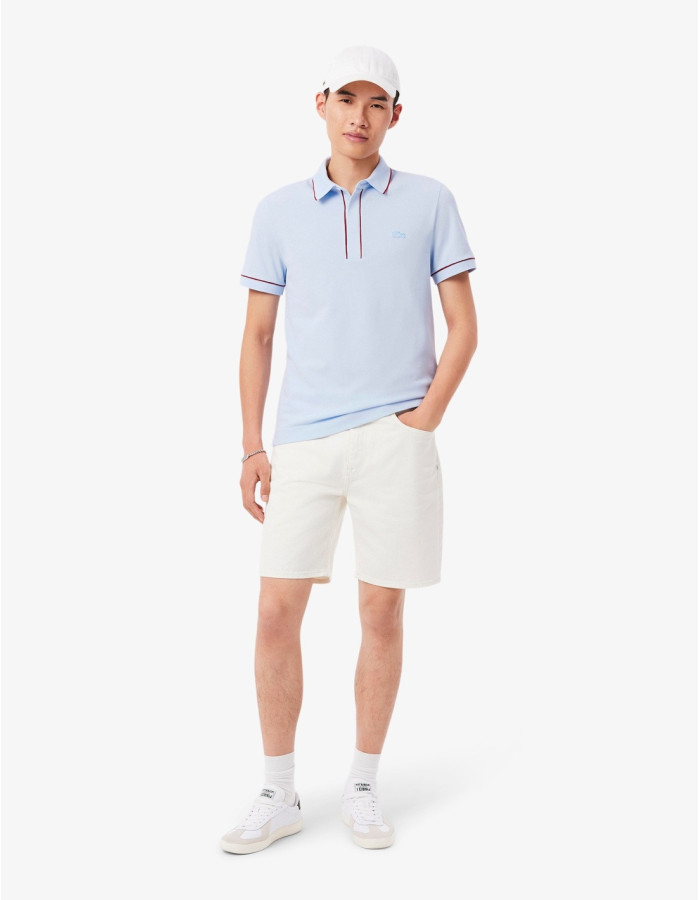 POLO LACOSTE CINTA AZUL CLARO