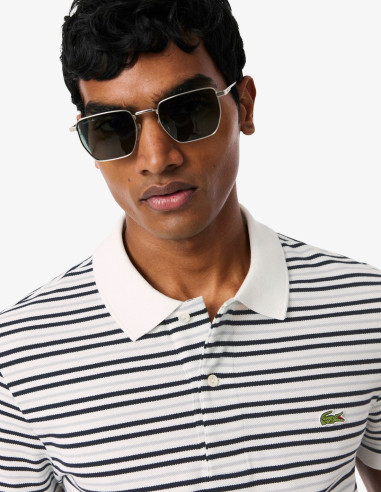 Polo Lacoste Franjas Merle Farine Hombre | Manzanos Moda