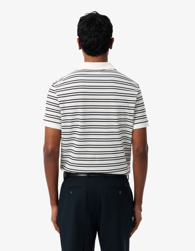 Polo Lacoste Franjas Merle Farine Hombre | Manzanos Moda