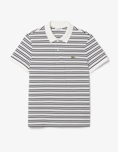 Polo Lacoste Franjas Merle Farine Hombre | Manzanos Moda