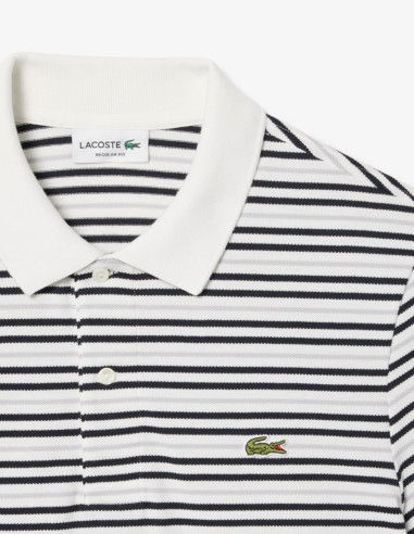 Polo Lacoste Franjas Merle Farine Hombre | Manzanos Moda