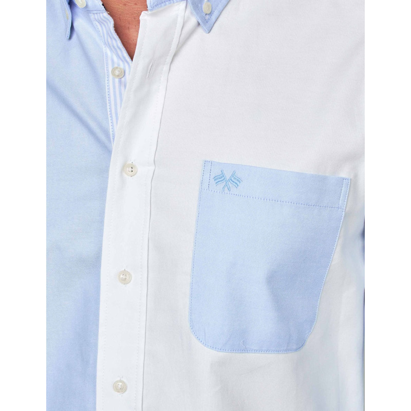 CAMISA SPAGNOLO LISTAS COMBINADAS AZUL BLANCO