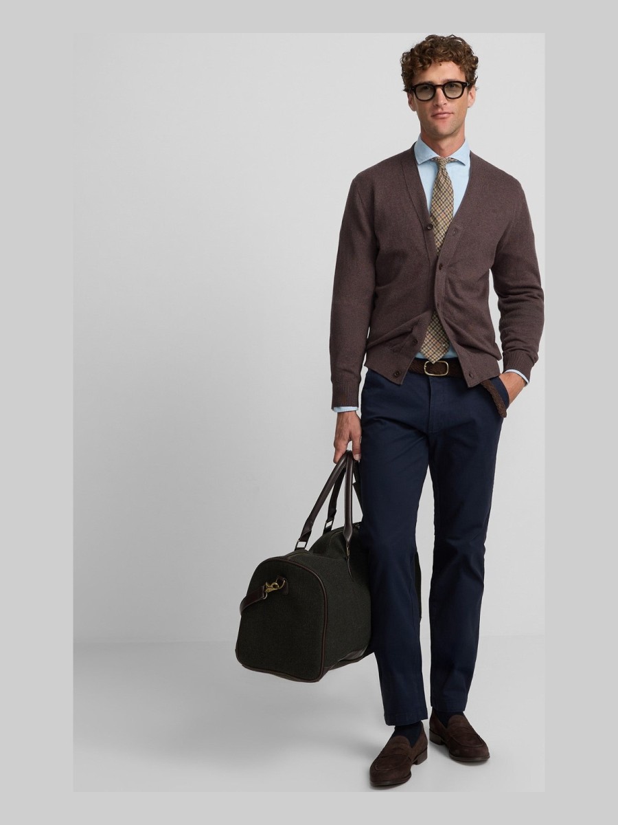 Cárdigan Silbon Marrón de Algodón BCI y Cashmere