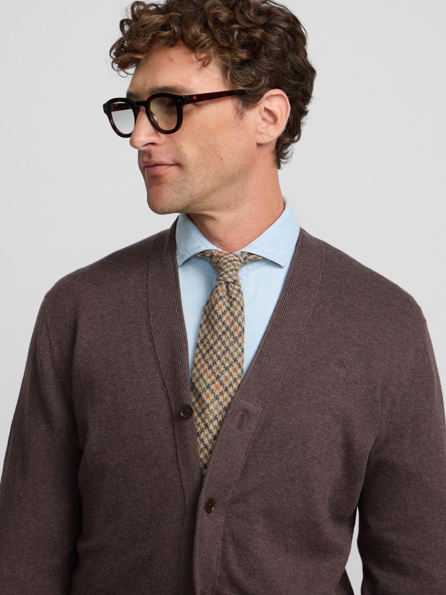 Cárdigan Silbon Marrón de Algodón BCI y Cashmere