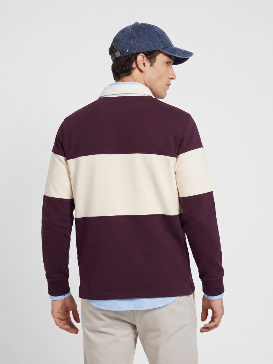 Sudadera Silbon Burdeos 100% Algodón Cuello Polo