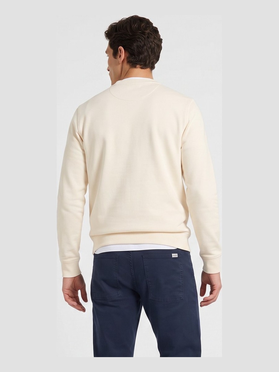 Sudadera Silbon Crema 100% Algodón con Logo Bordado