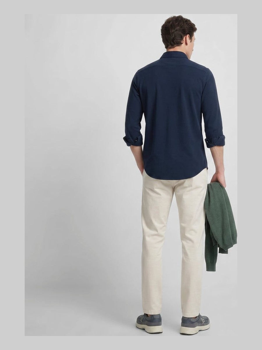 Camisa Silbon de piqué 100% algodón azul marino