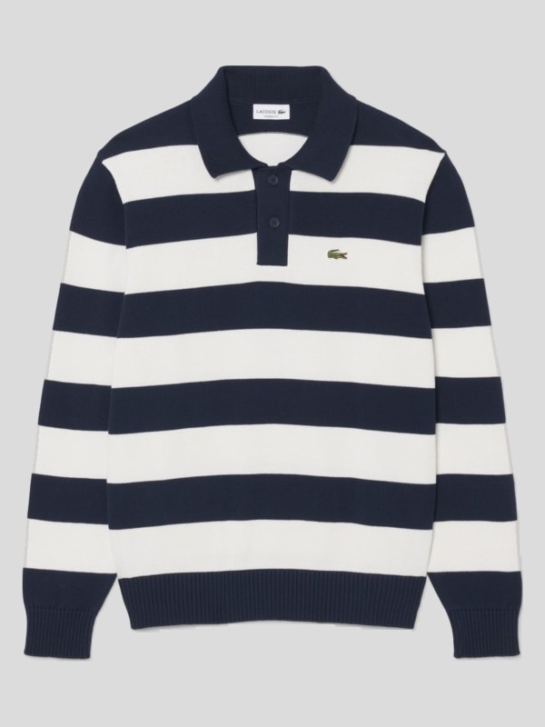 Polo Lacoste de manga larga a rayas AH0488