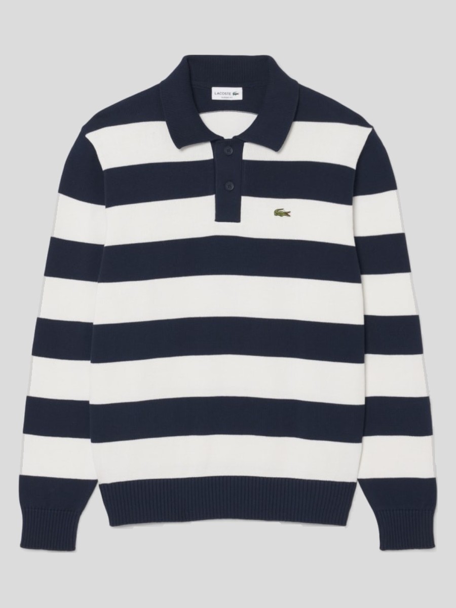 Polo Lacoste de manga larga a rayas AH0488