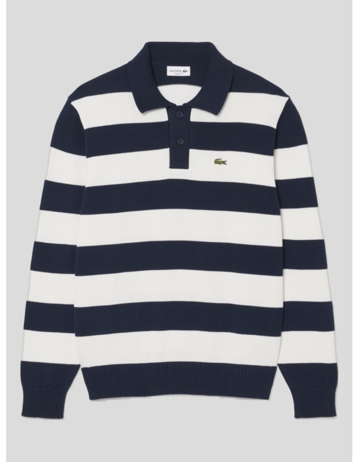 Polo Lacoste de manga larga a rayas AH0488