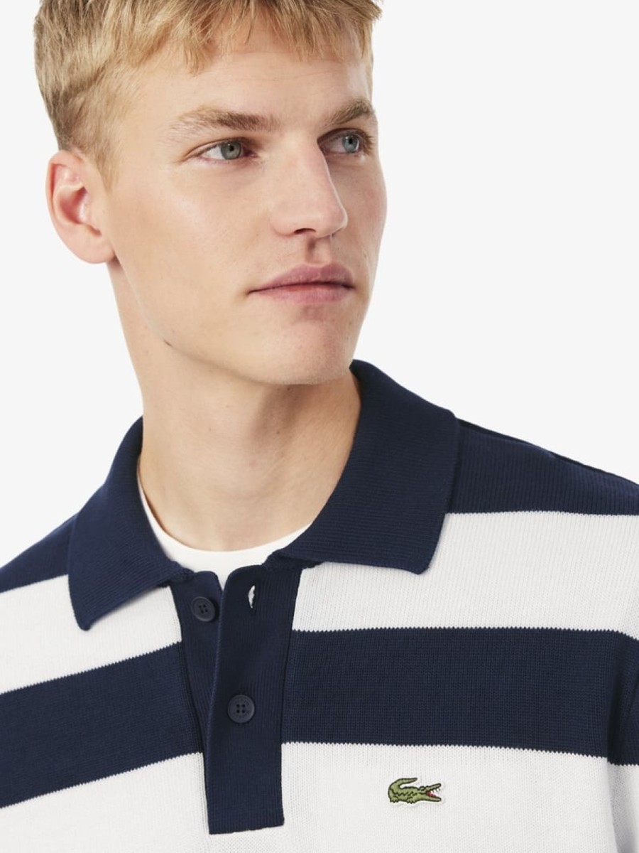 Polo Lacoste de manga larga a rayas AH0488