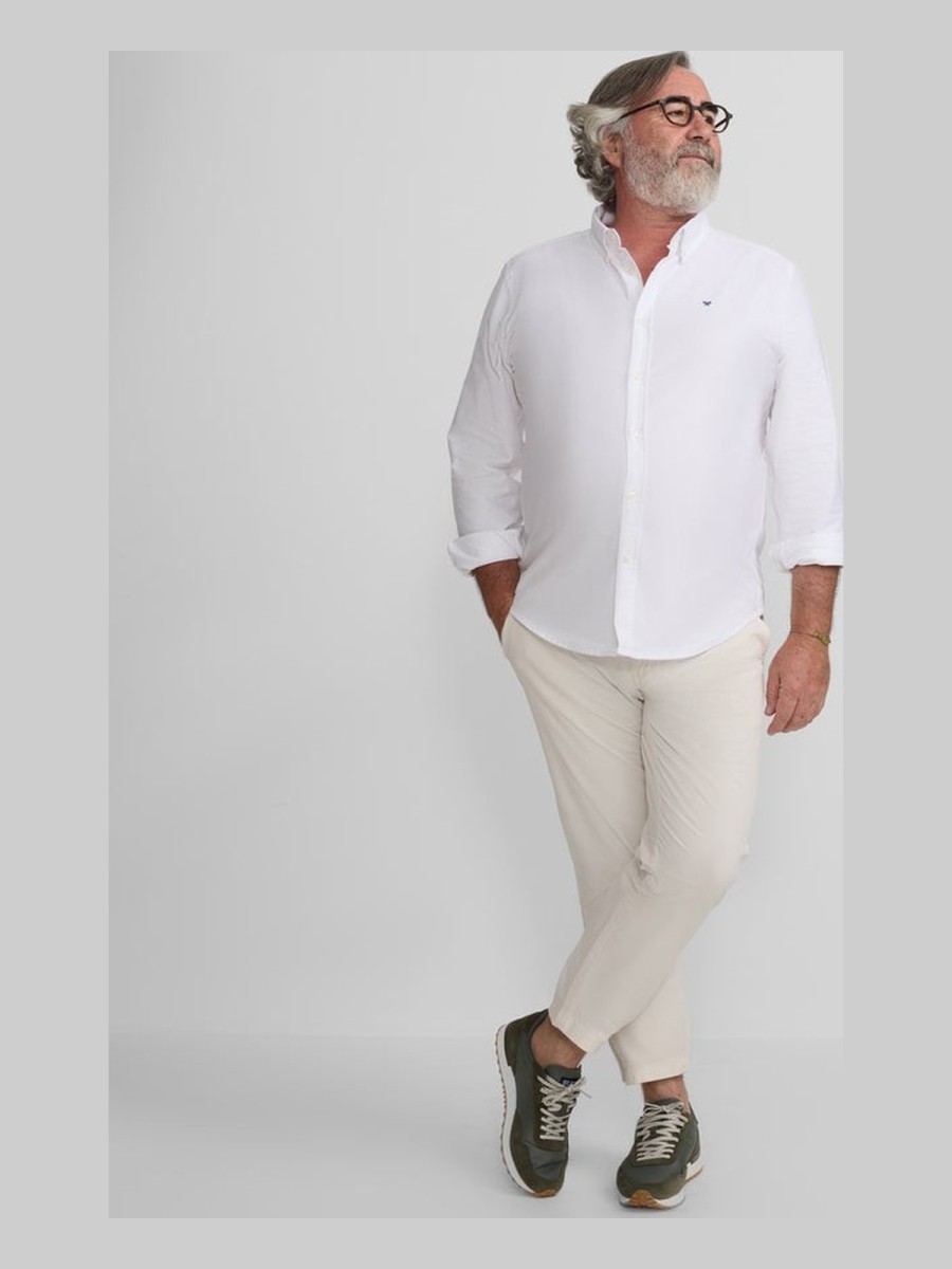 Camisa SILBON Sport Oxford Slim Fit Blanco