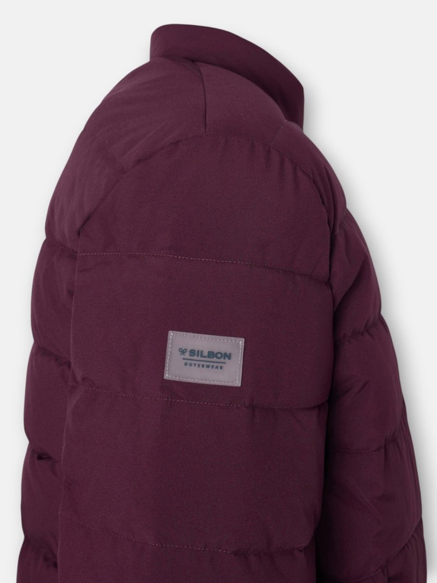 Cazadora acolchada Silbon burdeos con cuello alto