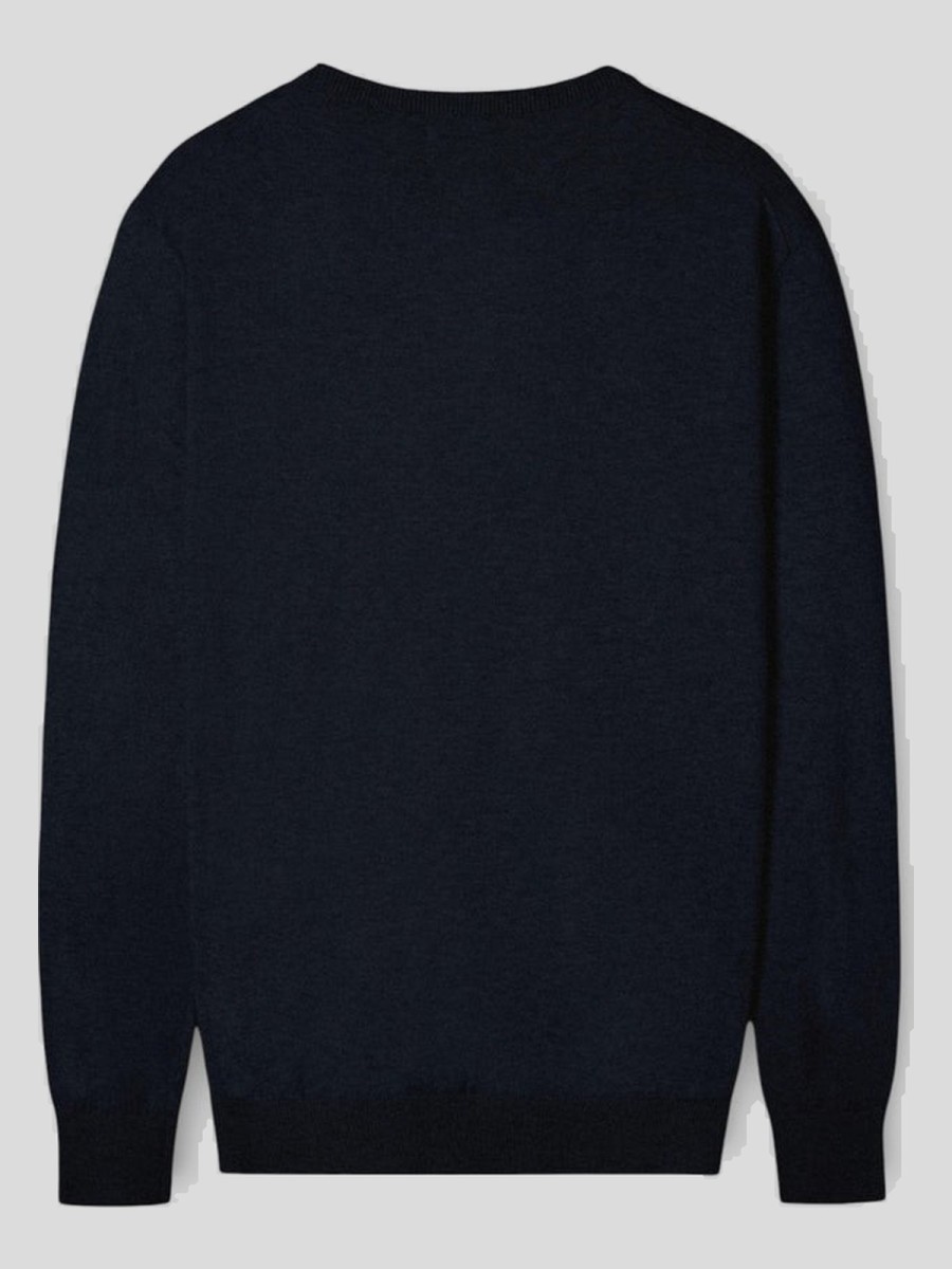 Jersey Silbon Azul Marino en Algodón y Cashmere