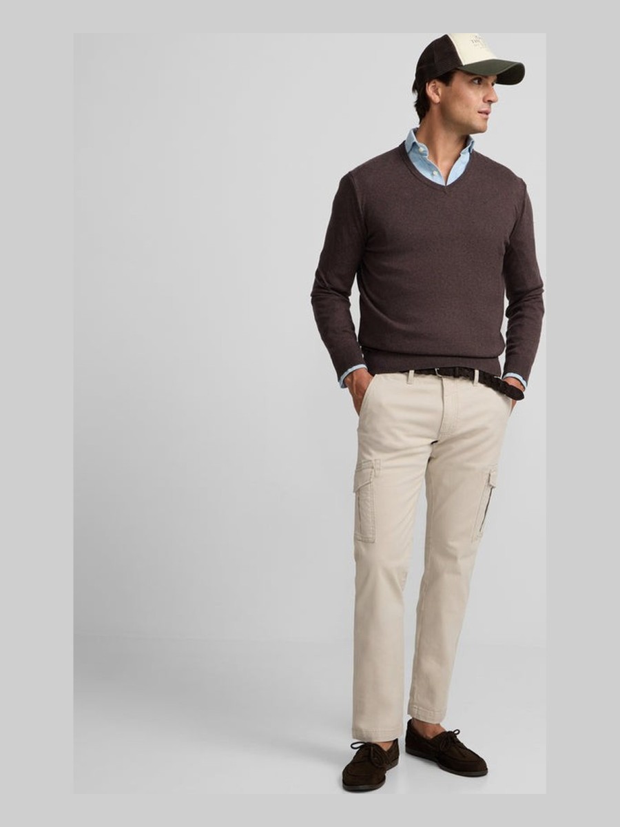 Jersey Silbon Marrón en Algodón BCI y Cachemira