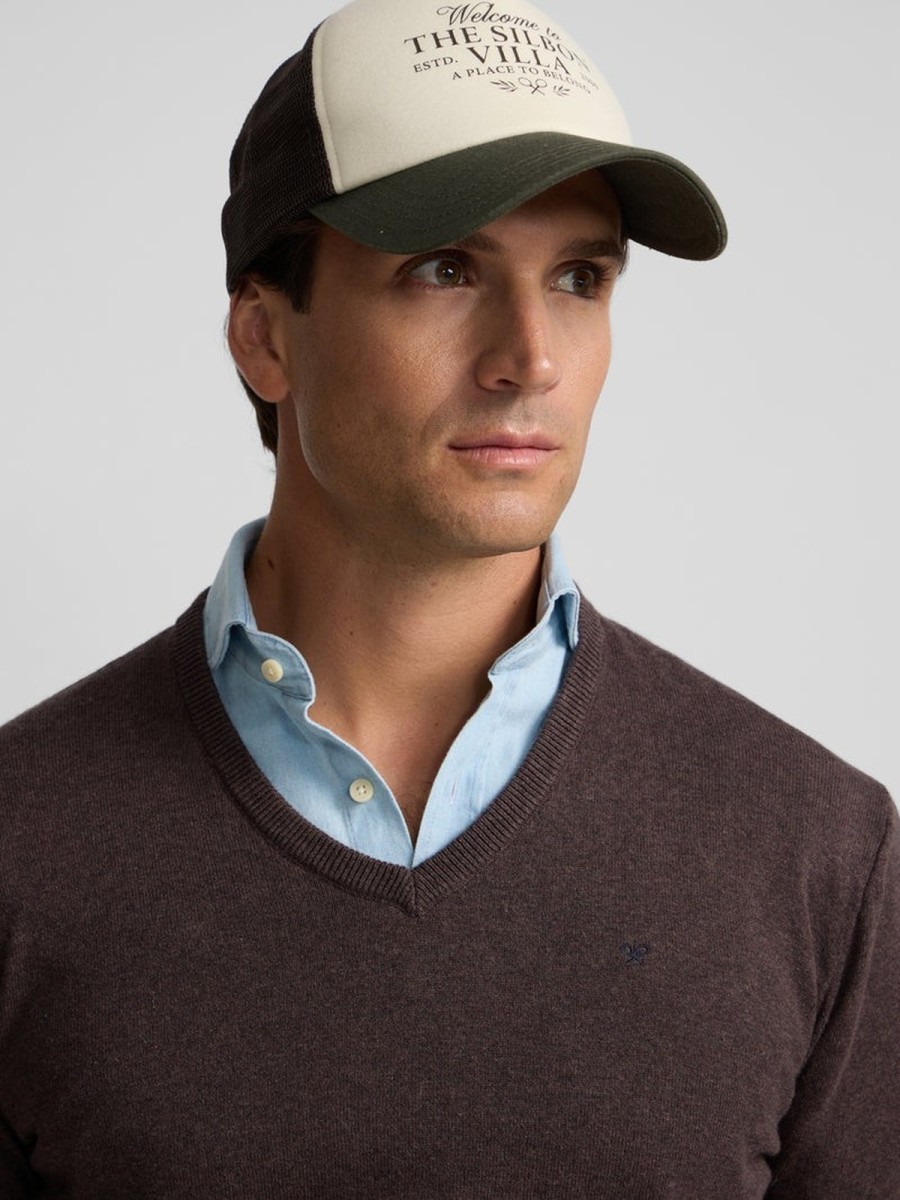 Jersey Silbon Marrón en Algodón BCI y Cachemira
