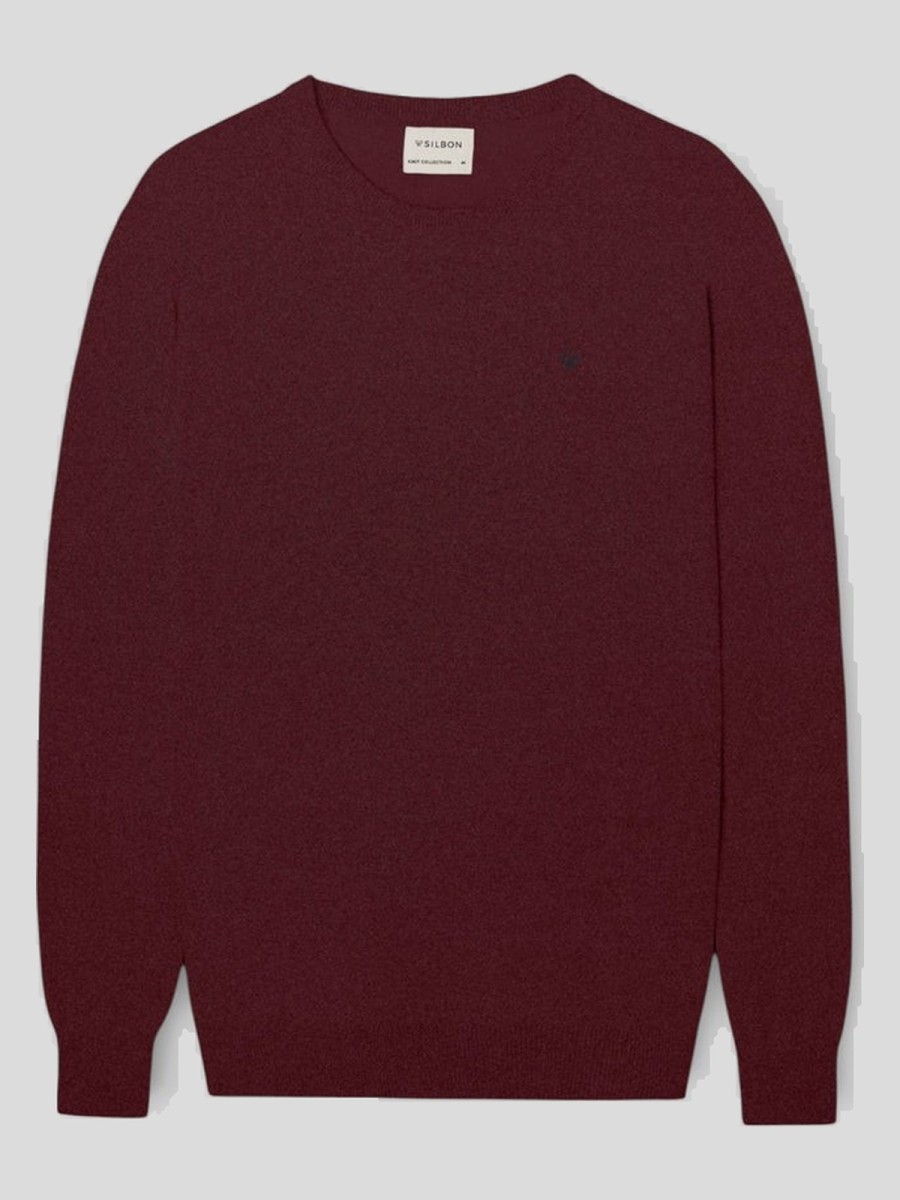 Jersey Silbon Burdeos de Algodón BCI y Cashmere