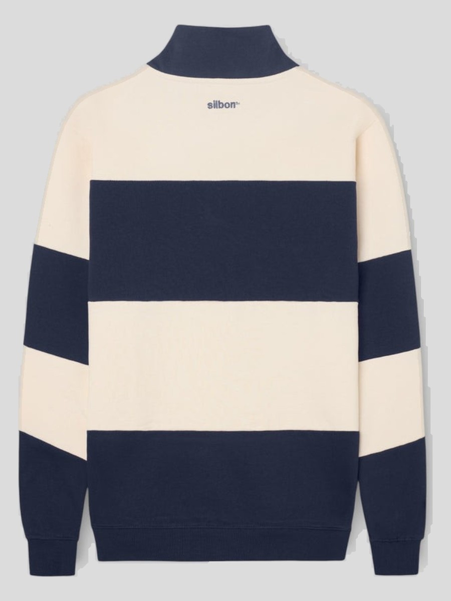 Sudadera Silbon Azul Marino Media Cremallera