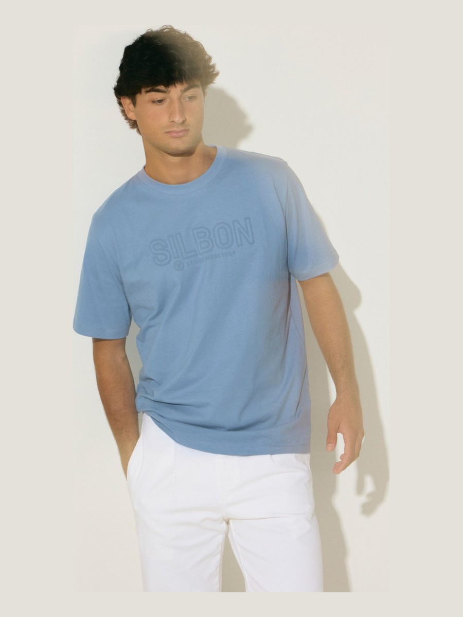Camiseta 100% Algodón Silbon Azul Marino Design Workshop