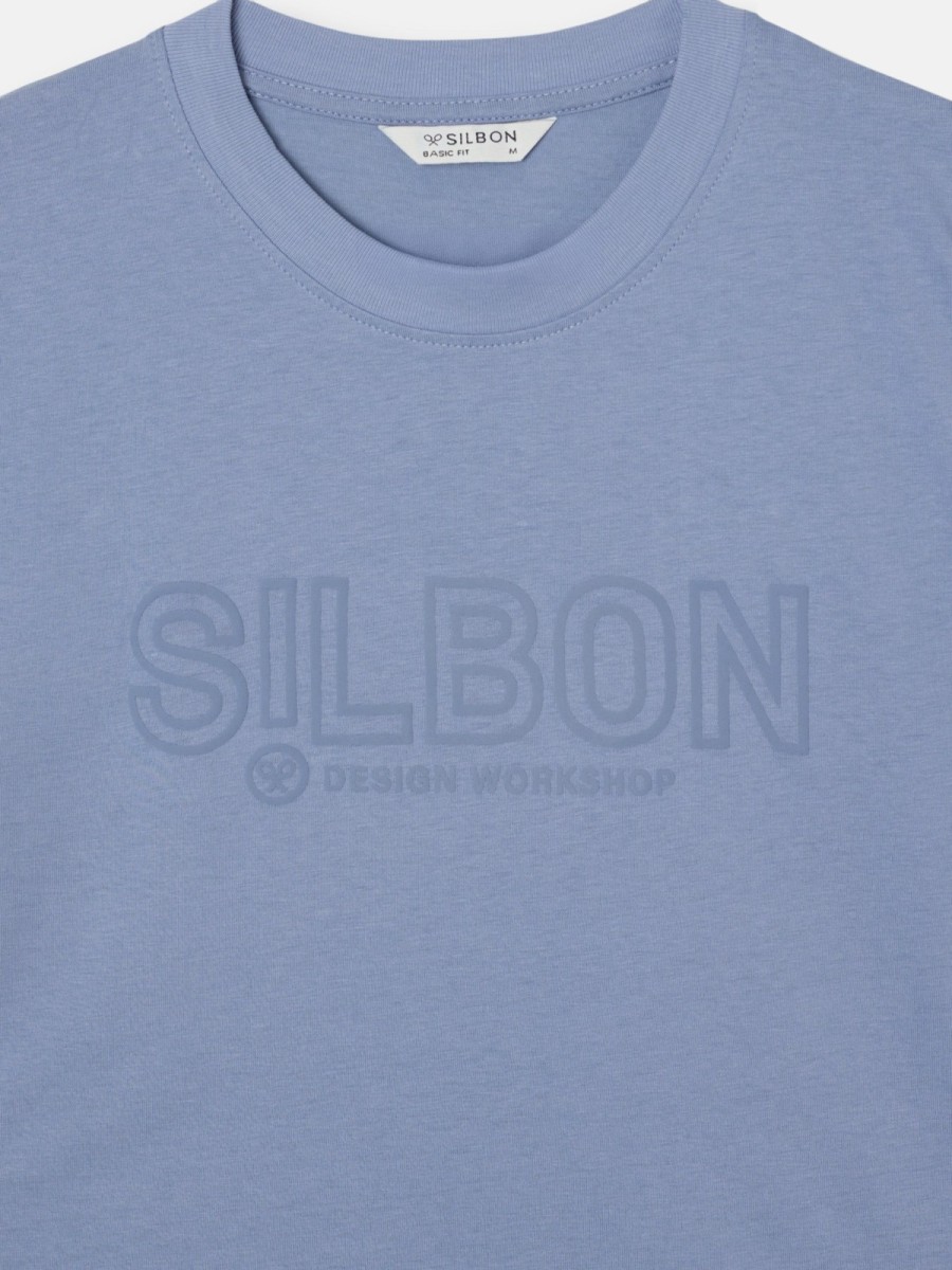 Camiseta 100% Algodón Silbon Azul Marino Design Workshop